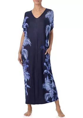 Tropical Printed Caftan Nightgown