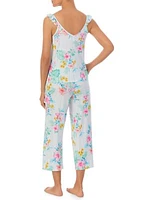 Women's Sleeveless Top and Cropped Pants Pajama Set