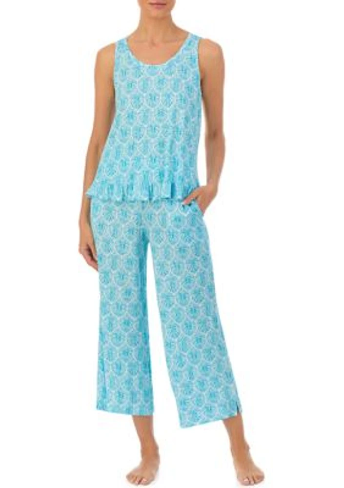 Sleeveless Cropped Pajama Set