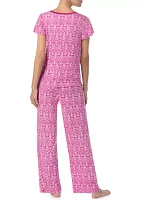 Short Sleeve Printed Pajama Set