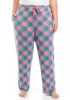 Printed Open Leg Knit Pajama Pants