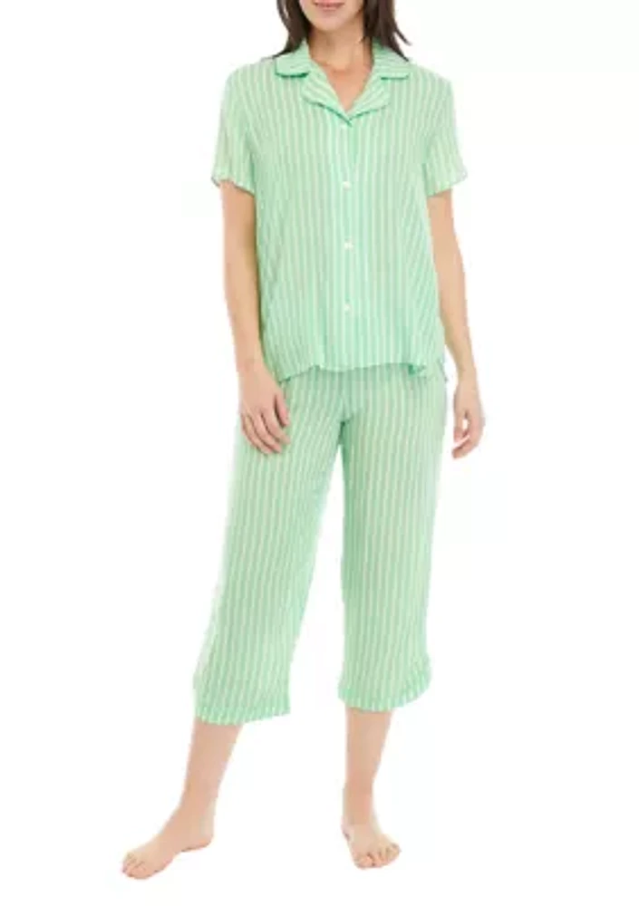 Women's Woven Short Sleeve Pajama Set