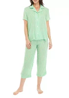 Women's Woven Short Sleeve Pajama Set