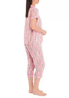 Printed Notch Collar Pajama Set