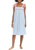 Tie Sleeve Ruffle Sleep Dress