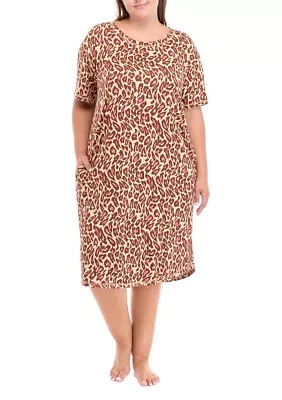 Plus Printed Midi Sleepshirt