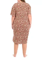 Plus Printed Midi Sleepshirt