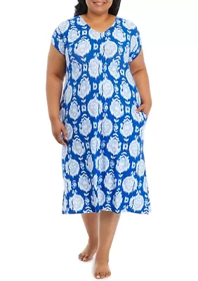 Plus Short Sleeve V-Neck Caftan