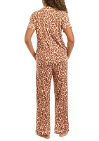 Printed Scallop Trim Pajama Set