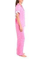 Women's Satin Pajama Set with Bows