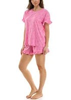 Women's Short Sleeve Yummy Ruffle Pajama Set
