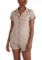 Downtime Short Sleeve Shirt and Pajama Set