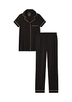 Downtime Short Sleeve Shirt and Pant Pajama Set