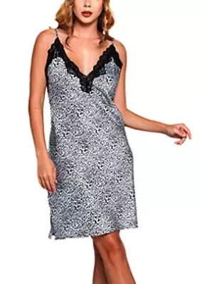iCollection Animal Print Lace Chemise