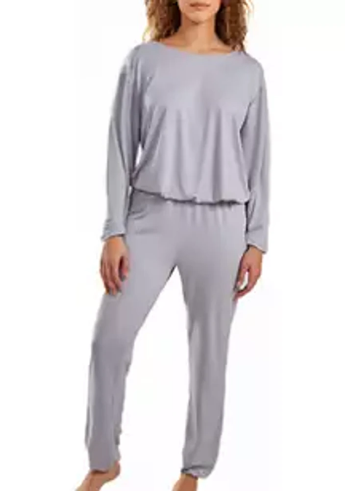 iCollection Ferris Modal Jogger PJ Sleep Pant Set Ultra Soft Cozy Style