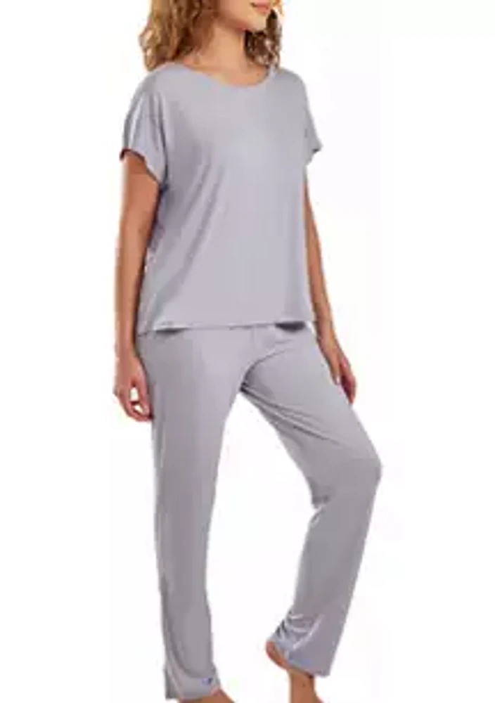 iCollection Ferris Cozy Modal Ultra Soft Sleep PJ Pant Set