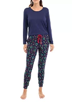 Women's Holiday Wreaths Jogger Pajama Pants