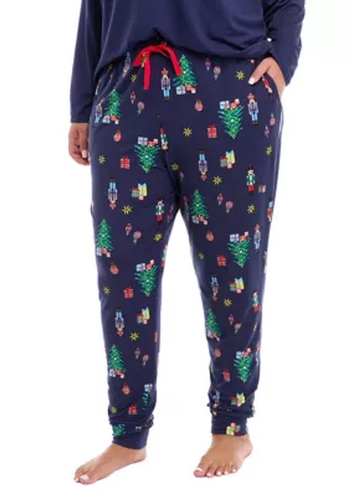 Plus Nutcracker Pajama Jogger Pants