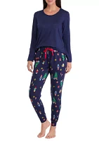 Women's Nutcracker Solid Long Sleeve Pajama Top