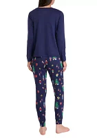 Women's Nutcracker Solid Long Sleeve Pajama Top