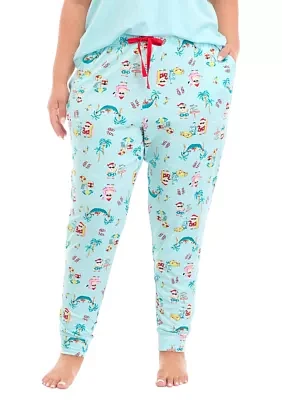 Plus Beachy Christmas Pajama Jogger Pants