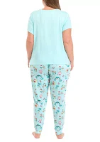 Plus Beachy Christmas Pajama Jogger Pants