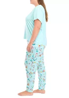 Plus Beachy Christmas Pajama Jogger Pants