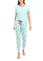 Women's Beachy Christmas Jogger Pajama Pants