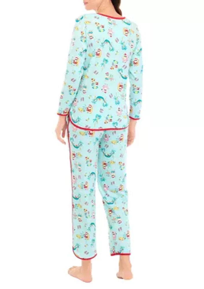 Women's Beachy Christmas Pajama Set