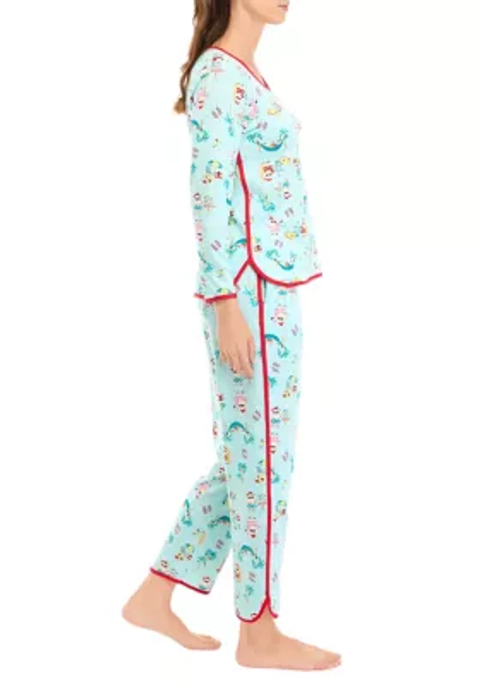 Women's Beachy Christmas Pajama Set