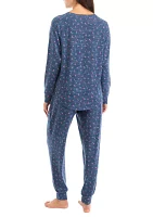 Women's Long Sleeve Brushed Cozy Jogger Pajama Set