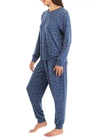 Women's Long Sleeve Brushed Cozy Jogger Pajama Set