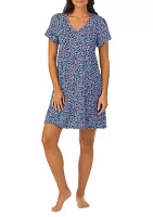 Ruffle Short Printed Nightgown