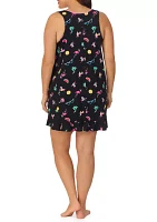 Plus Printed Sleeveless Chemise