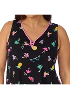 Plus Printed Sleeveless Chemise