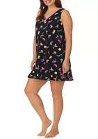 Plus Printed Sleeveless Chemise