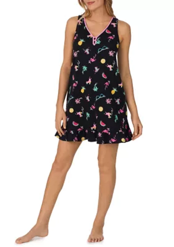 Sleeveless Printed Chemise