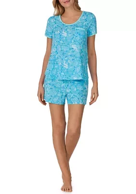 Short Sleeve Top and Shorts Pajama Set