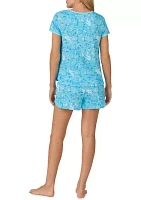 Short Sleeve Top and Shorts Pajama Set