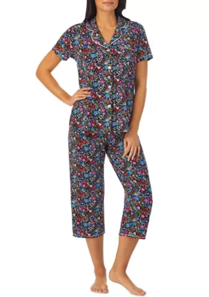 Short Sleeve Cropped Pajama Set