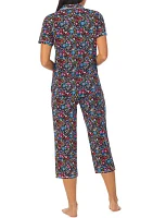 Short Sleeve Cropped Pajama Set