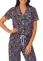 Short Sleeve Cropped Pajama Set