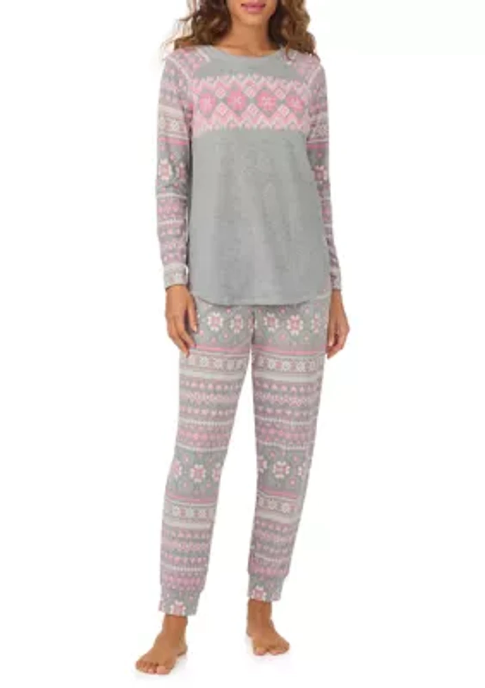 Printed Sweater Knit Pajama Set