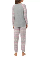 Printed Sweater Knit Pajama Set