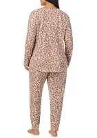 Plus Printed Sweater Knit Pajama Set