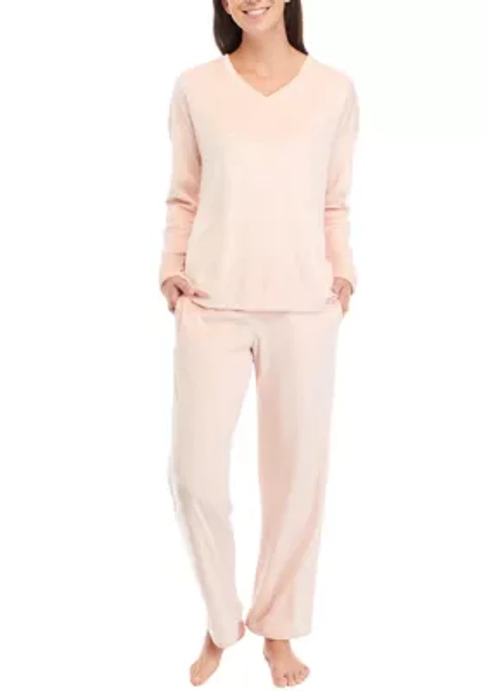 Women's Velour Embossed Pajama Set