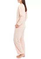 Women's Velour Embossed Pajama Set