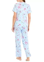 Cozy Printed Ribbed Pajama Set