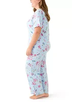 Plus Short Sleeve Cozy Rib Pajama Set