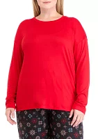 Plus Luxe Crew Neck Loungewear Top